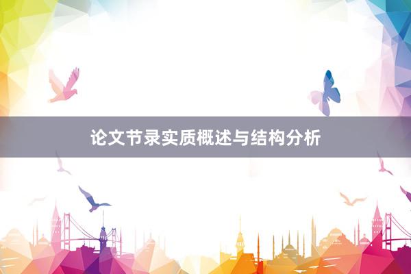 论文节录实质概述与结构分析